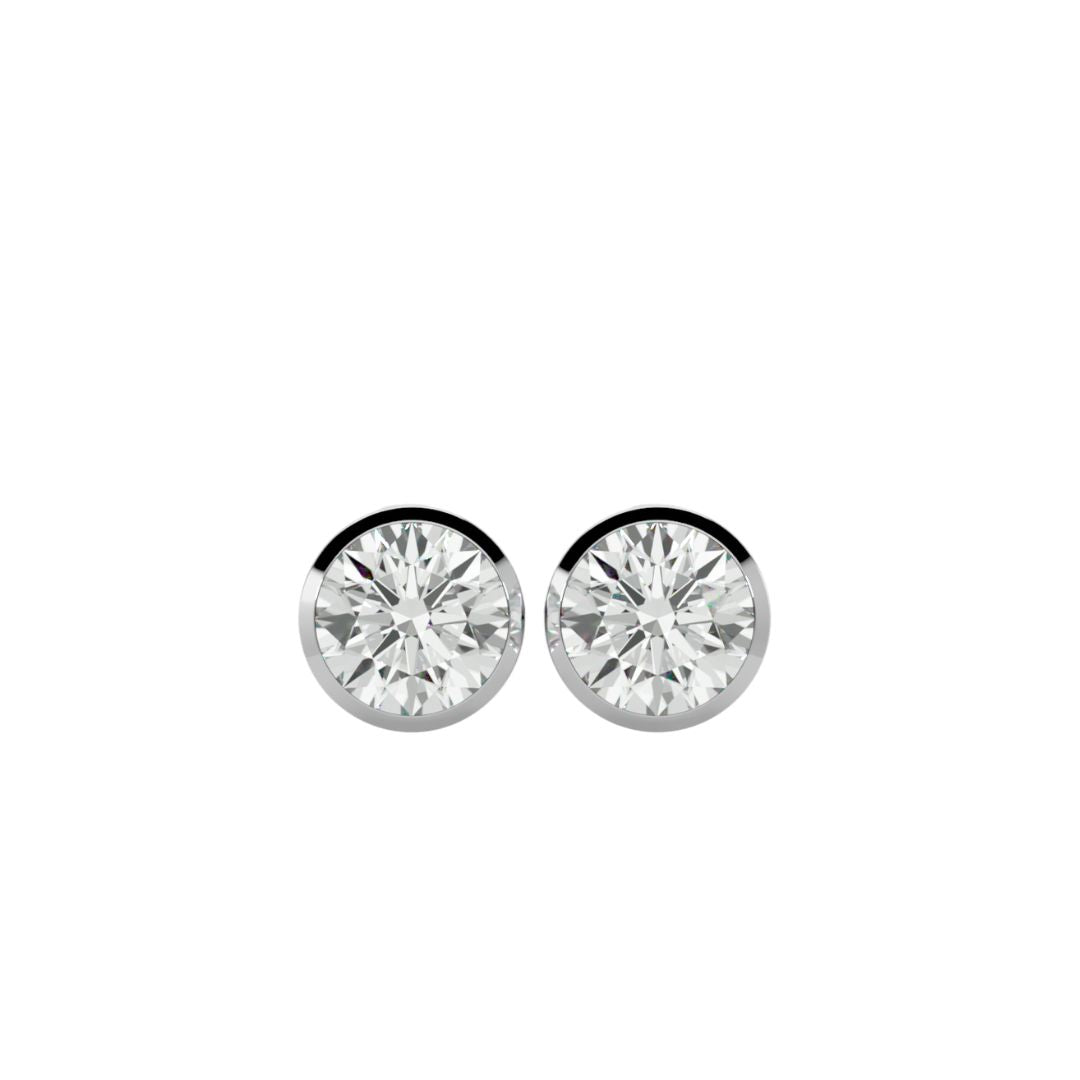 Elena 1.20ct Round Lab Diamond Earrings In Ears
