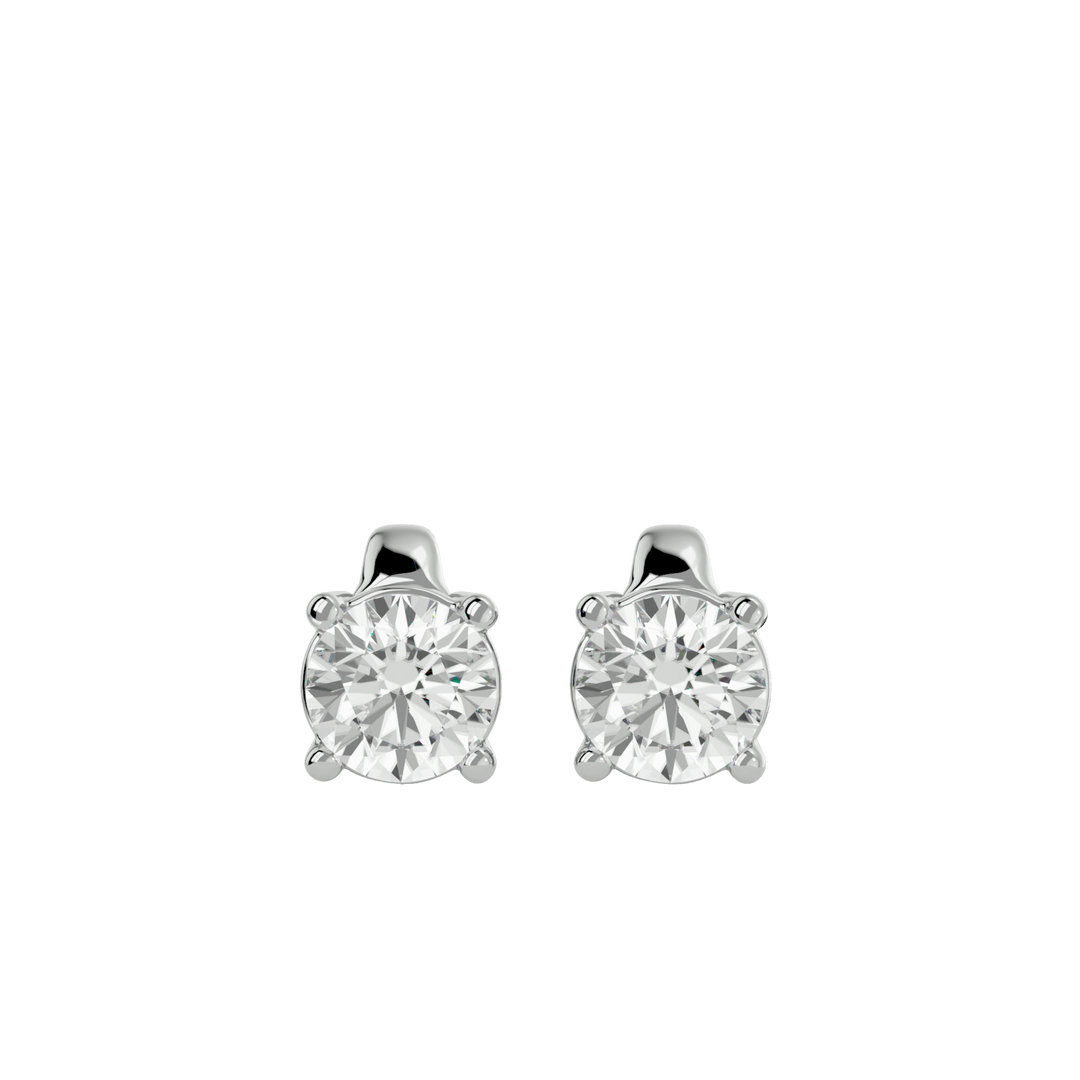 Omega 0.90ct Round Lab Diamond Solitaire Stud Earrings